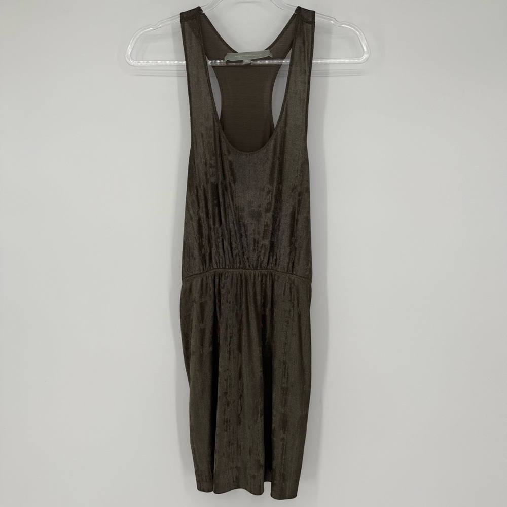 Alexander Wang Metallic Racerback Dress Side Pockets XS Party Holiday Luxury